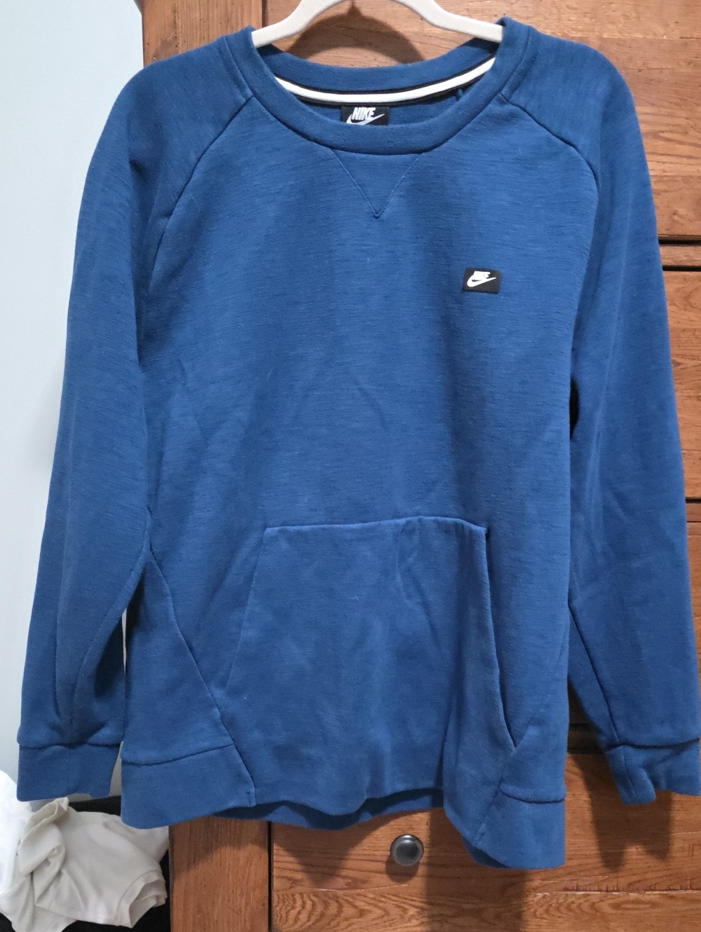 Nike Men's Deep Blue Crewneck Sweatshirt with Small Logo